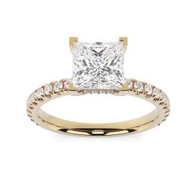 Charlotte Scallop 18ct Yellow Gold Engagement Ring Princess Cut