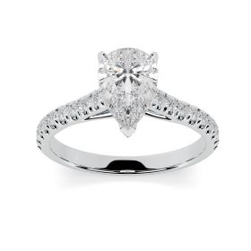 Florence Scallop Platinum Engagement Ring Pear