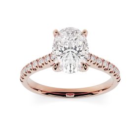 Kiera Scallop 18ct Rose Gold Engagement Ring Oval