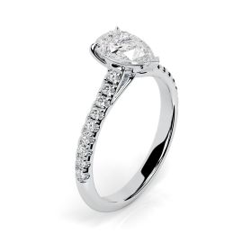 Florence Scallop Platinum Engagement Ring Pear