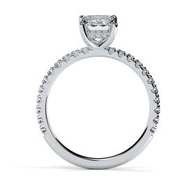 Charlotte Scallop Platinum Engagement Ring Emerald