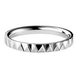 Martha 18ct White Gold 3mm Textured Flat Court Wedding Ring