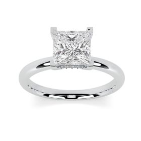 Charlotte Hidden Halo Platinum Engagement Ring Princess Cut