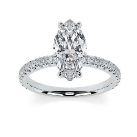 Charlotte Scallop Platinum Engagement Ring Marquise