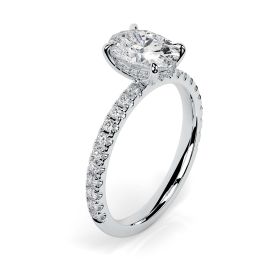 Charlotte Scallop Platinum Engagement Ring Oval
