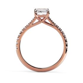 Florence Scallop 18ct Rose Gold Engagement Ring Emerald
