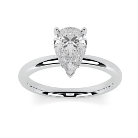 Charlotte Hidden Halo Platinum Engagement Ring Pear