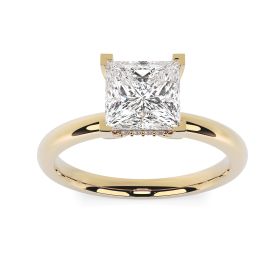 Charlotte Hidden Halo 18ct Yellow Gold Engagement Ring Princess Cut