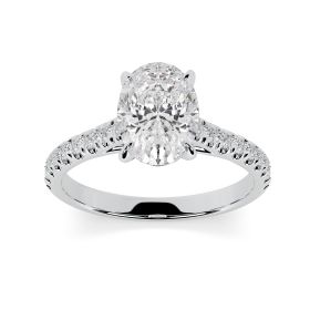 Florence Scallop 18ct White Gold Engagement Ring Oval