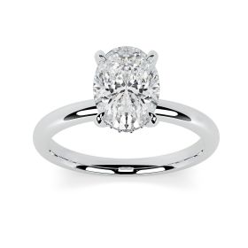 Charlotte Hidden Halo 18ct White Gold Engagement Ring Oval