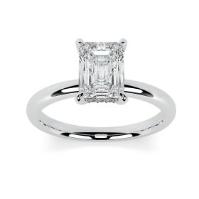 Charlotte Hidden Halo Platinum Engagement Ring Emerald