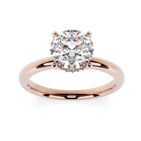 Charlotte Hidden Halo 18ct Rose Gold Engagement Ring Round