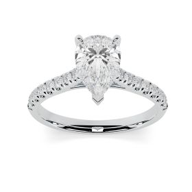 Kiera Scallop Platinum Engagement Ring Pear