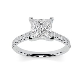 Kiera Scallop Platinum Engagement Ring Princess
