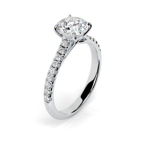 Florence Scallop Platinum Engagement Ring Round