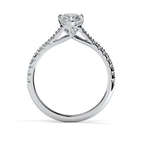 Florence Scallop Platinum Engagement Ring Pear