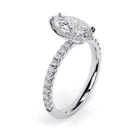 Charlotte Scallop 18ct White Gold Engagement Ring Marquise