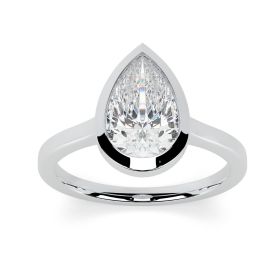 Alyssa Platinum Engagement Ring Pear