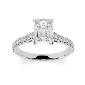Florence Scallop Platinum Engagement Ring Emerald