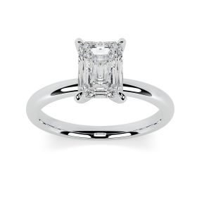 Charlotte 18ct White Gold Engagement Ring Emerald