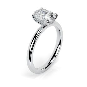 Charlotte Hidden Halo 18ct White Gold Engagement Ring Oval
