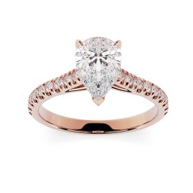 Florence Scallop 18ct Rose Gold Engagement Ring Pear