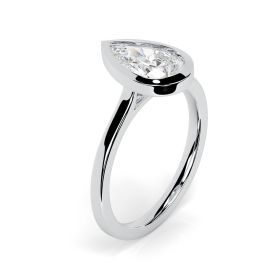 Alyssa Platinum Engagement Ring Pear