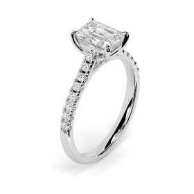 Kiera Scallop Platinum Engagement Ring Emerald