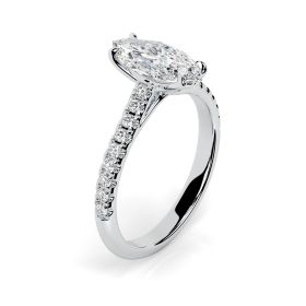 Florence Scallop Platinum Engagement Ring Marquise