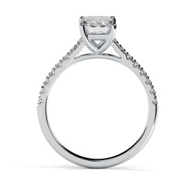 Kiera Scallop Platinum Engagement Ring Emerald
