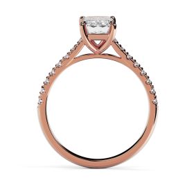 Kiera Scallop 18ct Rose Gold Engagement Ring Emerald