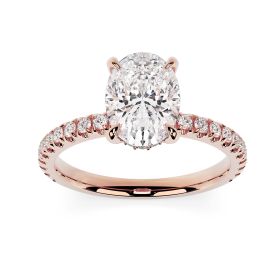 Charlotte Scallop 18ct Rose Gold Engagement Ring Oval