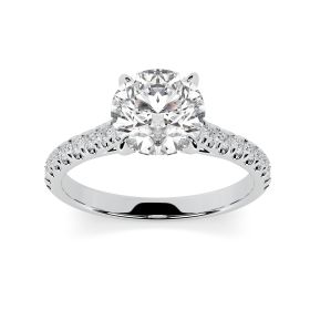 Florence Scallop 18ct White Gold Engagement Ring Round