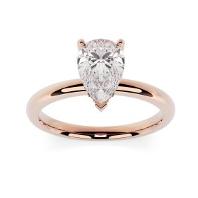 Charlotte Hidden Halo 18ct Rose Gold Engagement Ring Pear