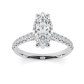Kiera Scallop Platinum Engagement Ring Marquise
