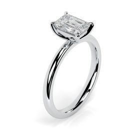 Charlotte 18ct White Gold Engagement Ring Emerald