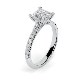 Florence Scallop Platinum Engagement Ring Princess