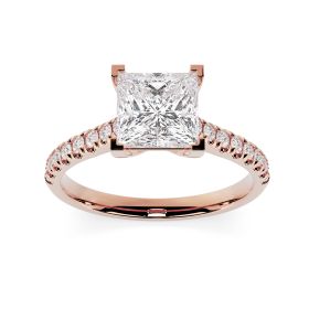 Kiera Scallop 18ct Rose Gold Engagement Ring Princess