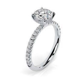 Charlotte Scallop 18ct White Gold Engagement Ring Oval