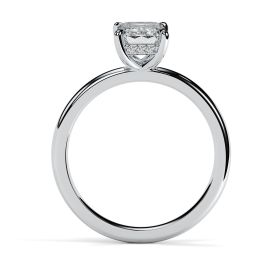 Charlotte Hidden Halo Platinum Engagement Ring Emerald