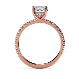 Charlotte Scallop 18ct Rose Gold Engagement Ring Emerald