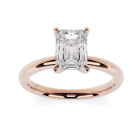 Charlotte 18ct Rose Gold Engagement Ring Emerald