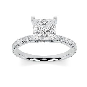 Charlotte Scallop 18ct White Gold Engagement Ring Princess Cut