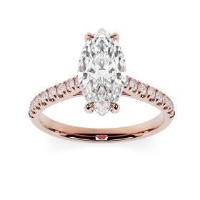 Kiera Scallop 18ct Rose Gold Engagement Ring Marquise
