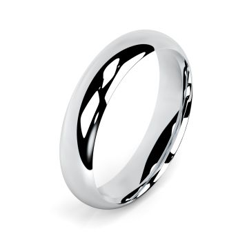 Side view of Platinum 5mm Paris Profile Wedding Ring