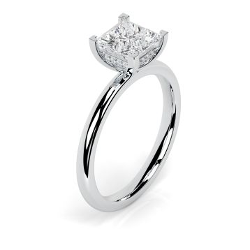 Charlotte Hidden Halo Platinum Engagement Ring Princess Cut