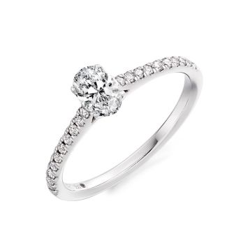 Top view of Lucille 0.30ct G/VS1 Oval Diamond Platinum Ring