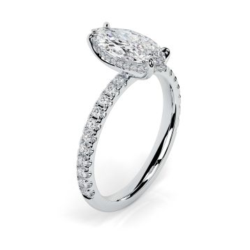 Charlotte Scallop Platinum Engagement Ring Marquise