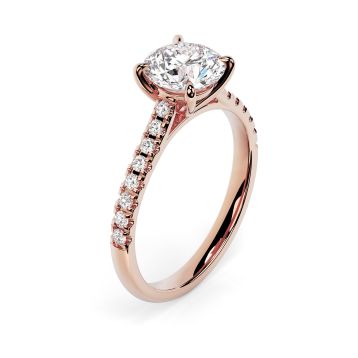Kiera Scallop 18ct Rose Gold Engagement Ring Round