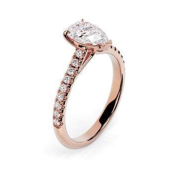 Florence Scallop 18ct Rose Gold Engagement Ring Pear